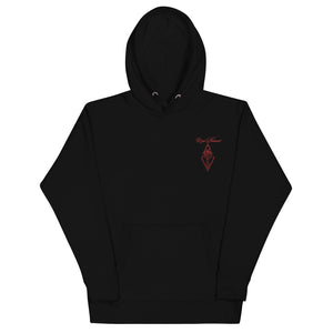 Red Rose Blossom Embroidered Logo | Unisex Hoodie [Black]