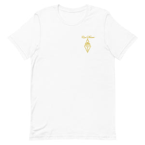 Classic Gold Rose Blossom Embroidered | Short-Sleeve Unisex T-Shirt